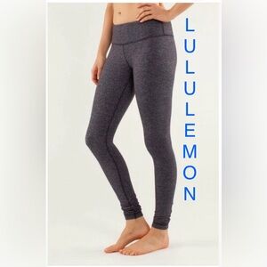 Lululemon Wunder Under Herringbone Black Swan Leggings - size 6